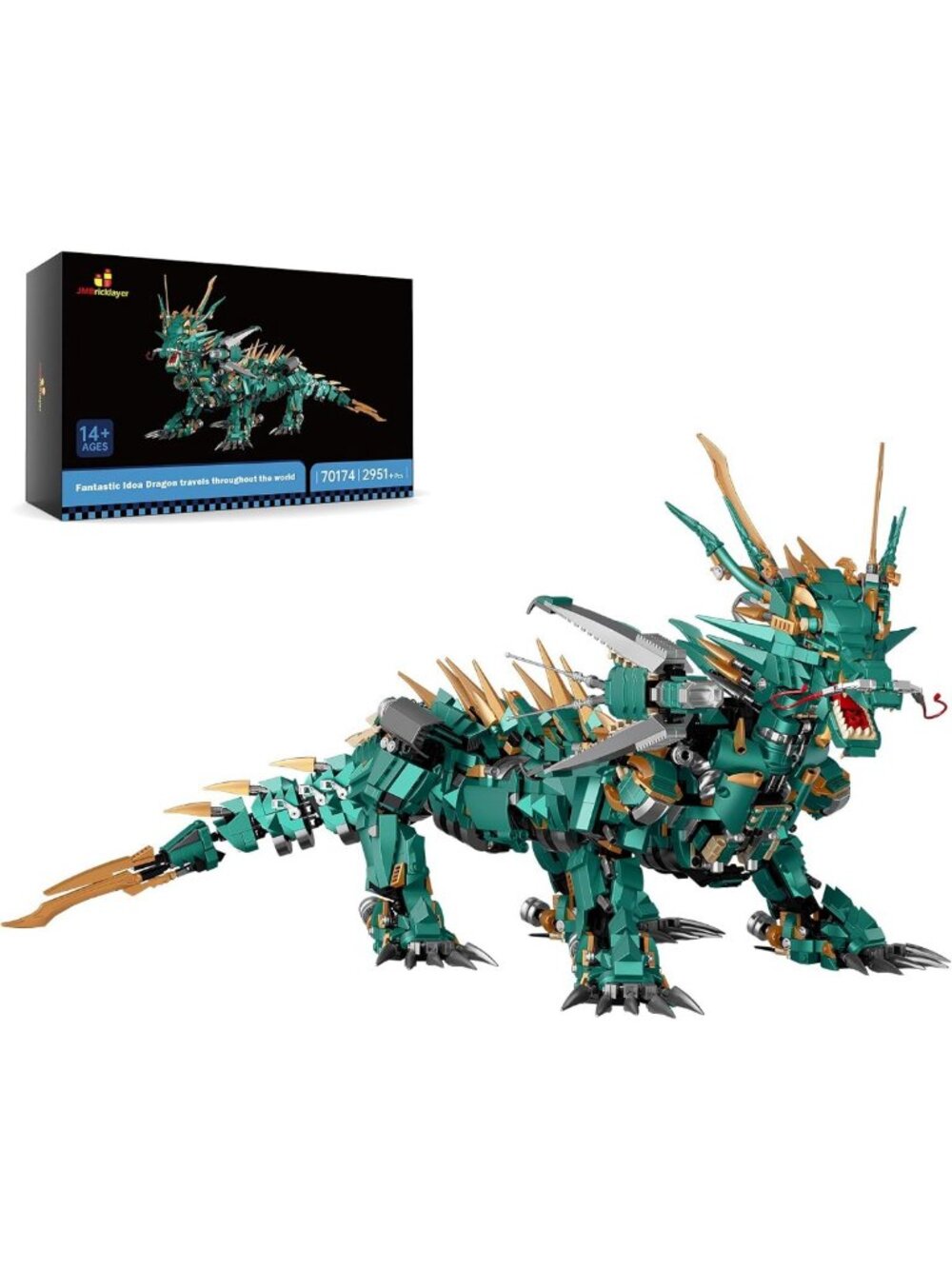 Creative Green Mechanical Dragon Building Set - Collectible Toy for All Ages